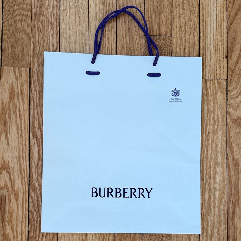 Burberry White Bag with Purple Handles